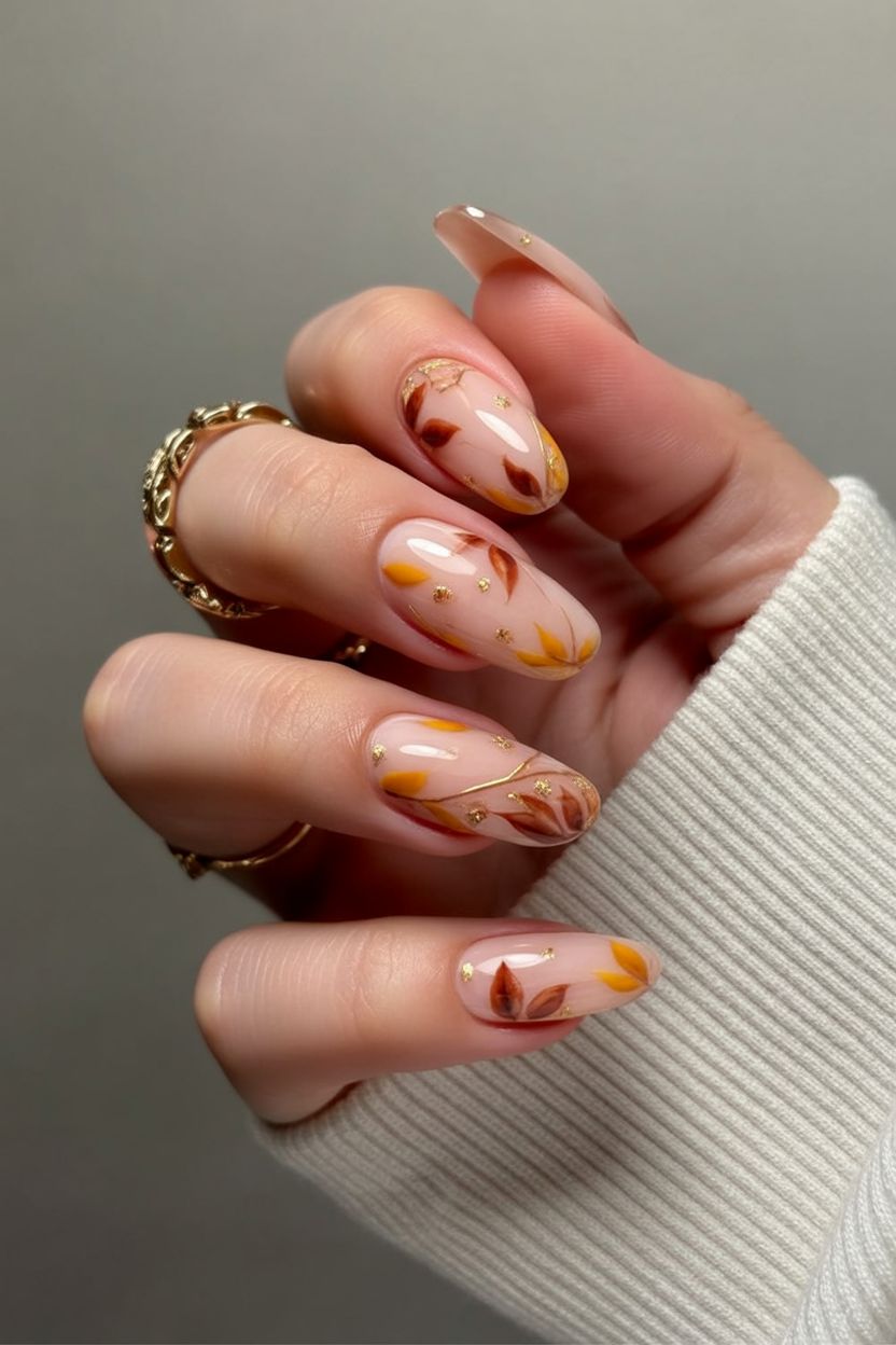 Fall nail art techniques and textures