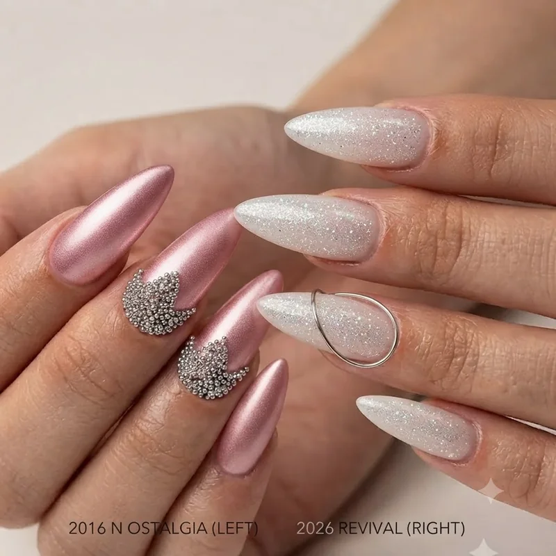 2016 nostalgia nail design revival comparison showing which manicure styles remain wearable in 2026
