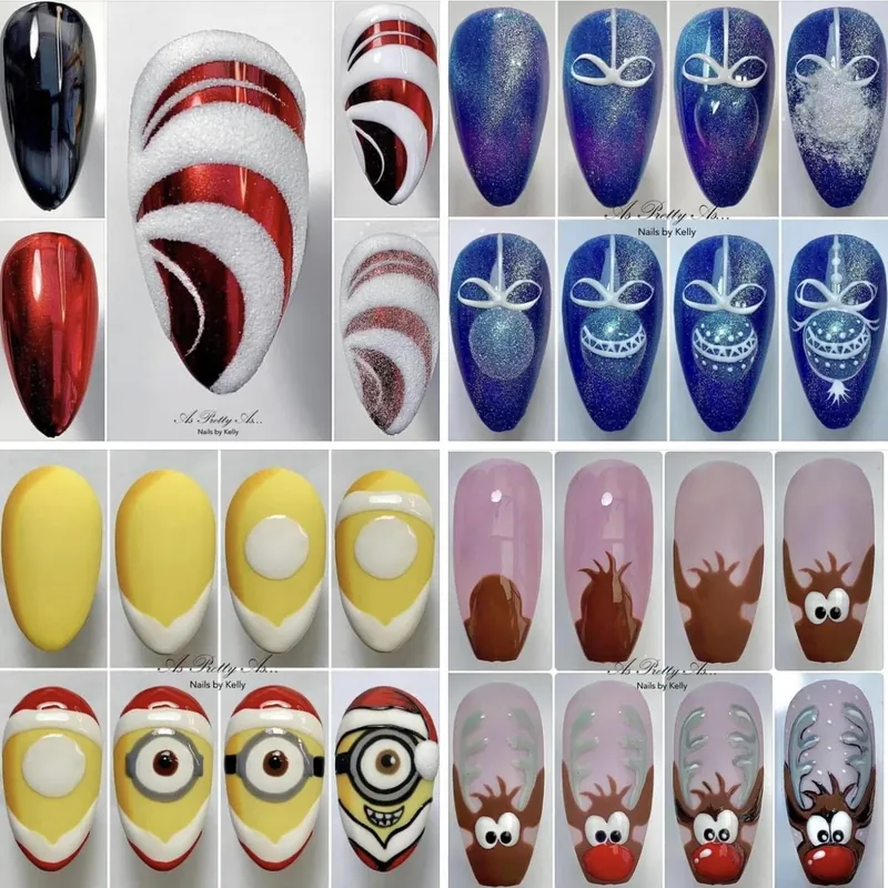 Accent nail strategy guide showing optimal character placement on different fingers