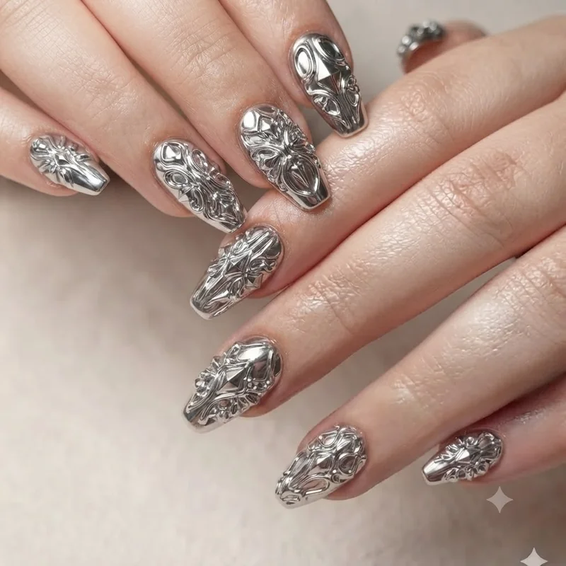 Everyday acrylic nail ideas showing a clean milky white French tip manicure set