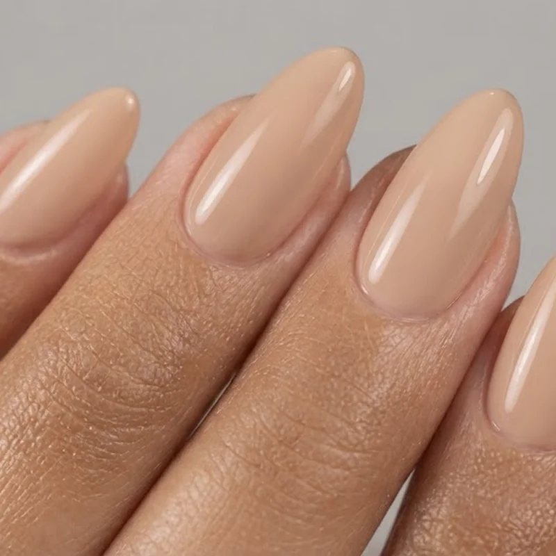 Stiletto acrylic nail shapes with sharp pointed tip and straight tapered sidewalls