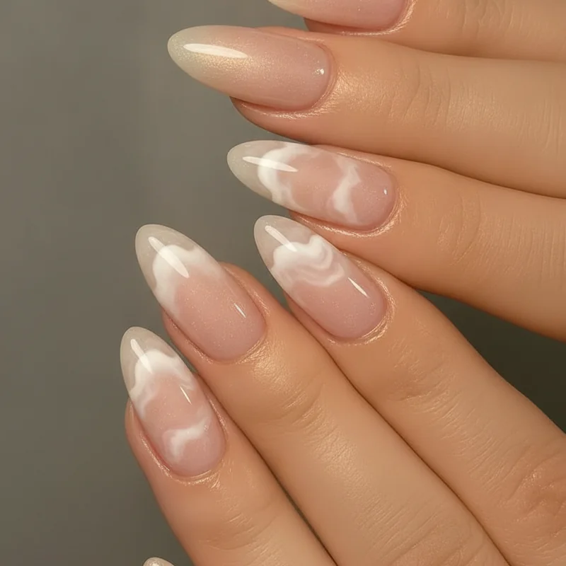 Sheer glossy and milky nail finish comparison showing soap nails cloud nails and BIAB short quiet luxury manicure options for 2026 professional nail looks
