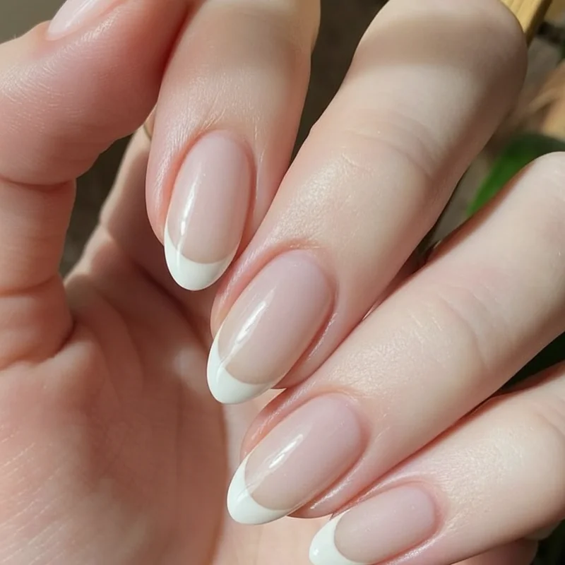 At home almond nail press on soft gel sets 2026 showing DIY accessible milky glazed and French tip trend looks without salon visit