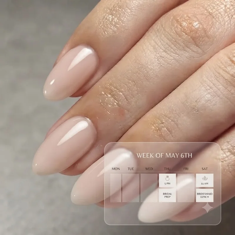 Nail appointment timing two to three days before bachelorette trip calendar