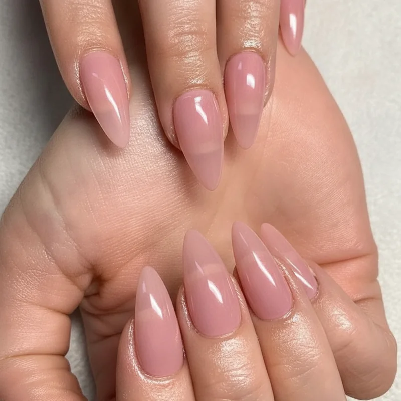 DIY home nail setup for back to school showing press-on nail application and nail polish bottles for night before school manicure 2026
