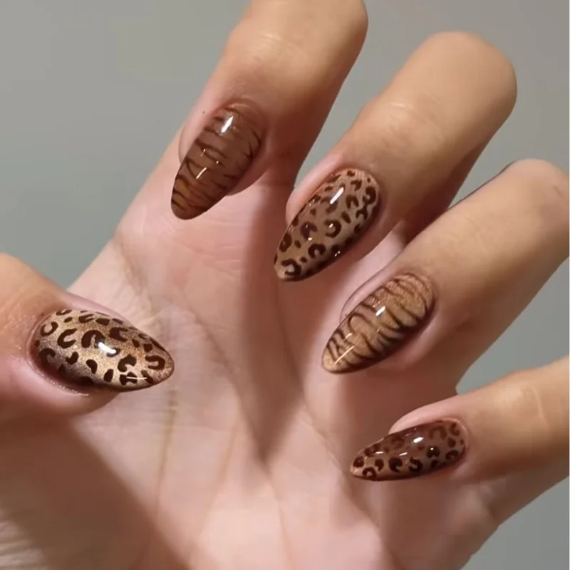 Bambi nails colour palette caramel espresso toffee base with cream speckles shown across skin tone adaptations for 2026 fawn nails