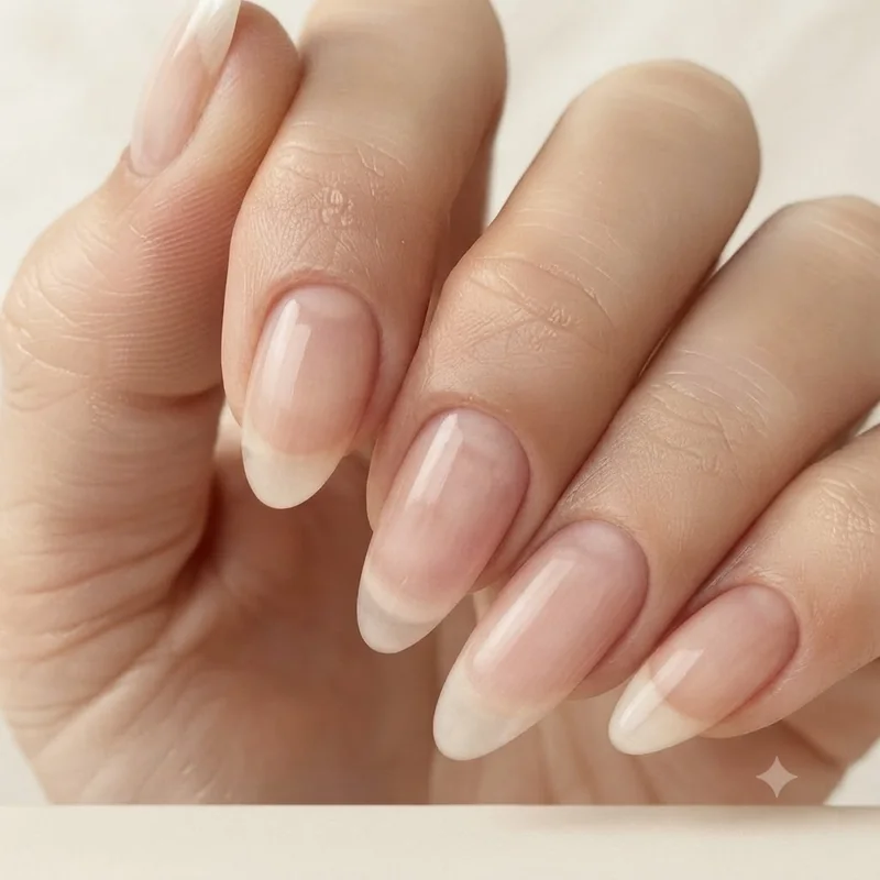 Bare nails professional look holding documents in a conservative law or finance office setting