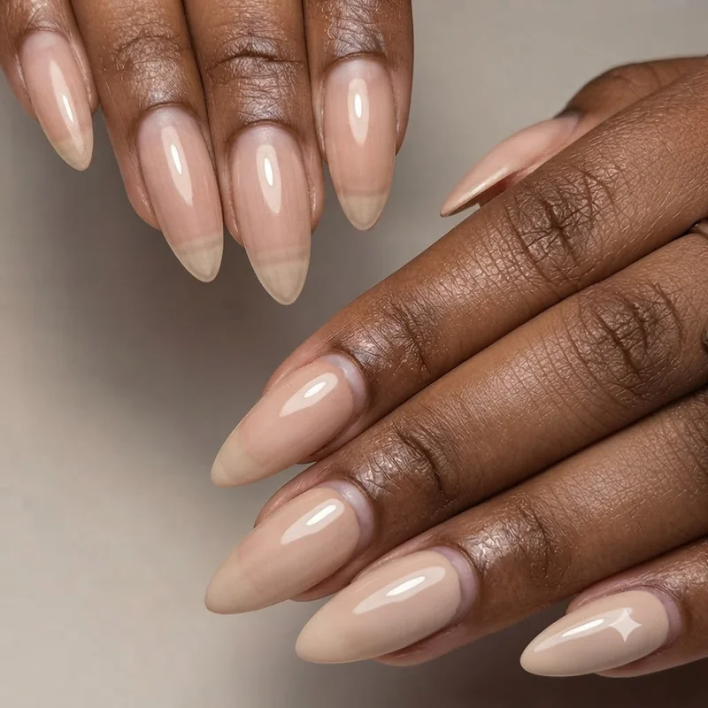 Bare nails meaning traced to Japanese manicure buffed shine technique with a minimal glossy finish