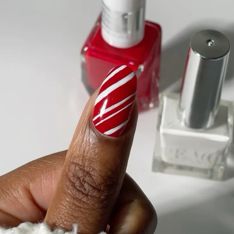 Top rated red and white nail polish bottles for creating perfect candy cane designs