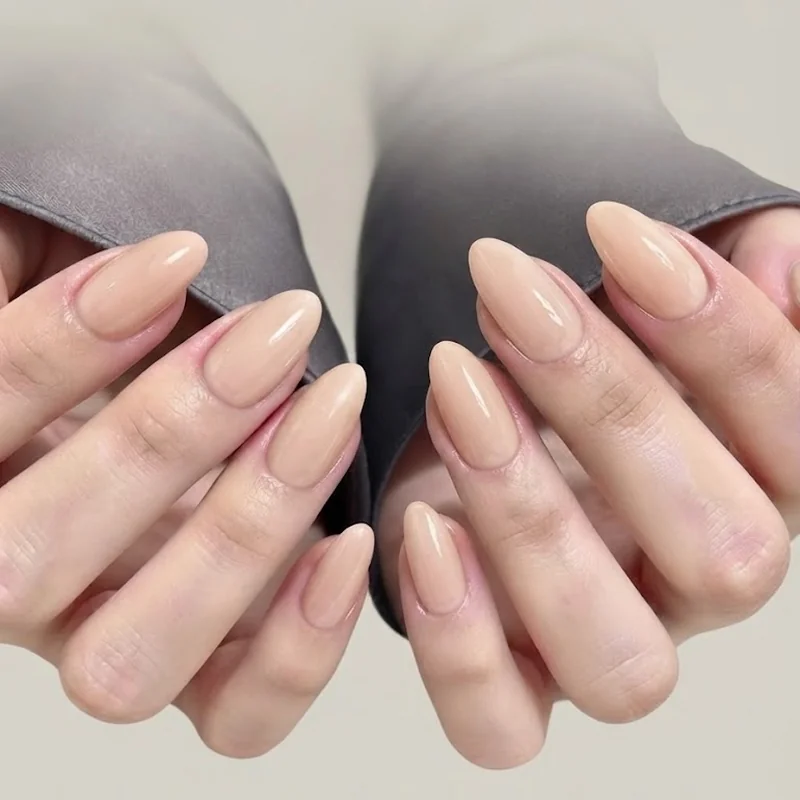 Everyday lifestyle hand shot showing British manicure nails after several days of natural wear