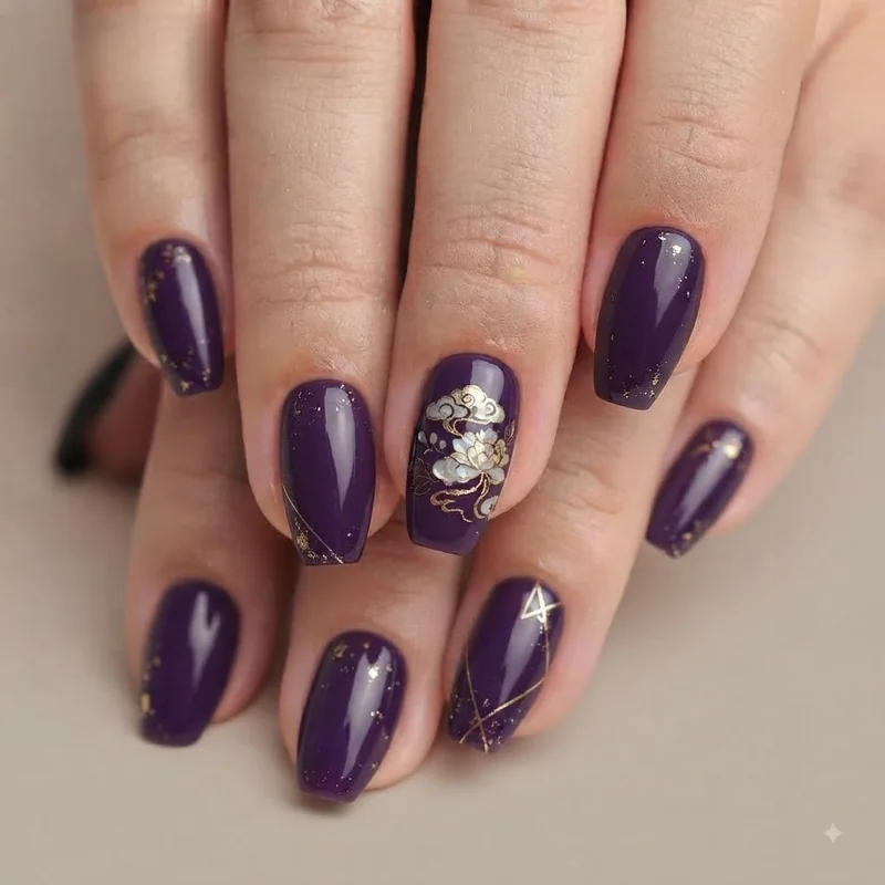 BT21 character nail art design featuring Koya Chimmy and Cooky as accent nails