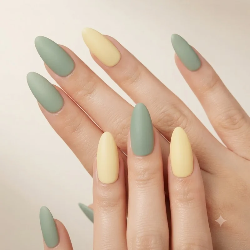 Closing aspirational flat lay of varied dip powder nail colors and finishes representing 2026 trends