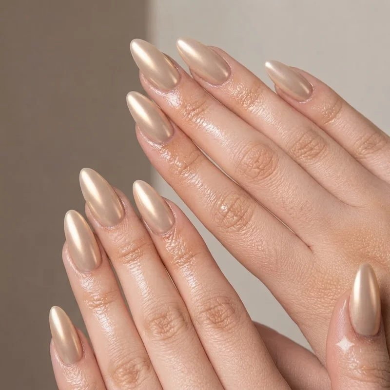 Two tone ombré fade dip powder manicure in sophisticated blush to nude blend, sophisticated finish