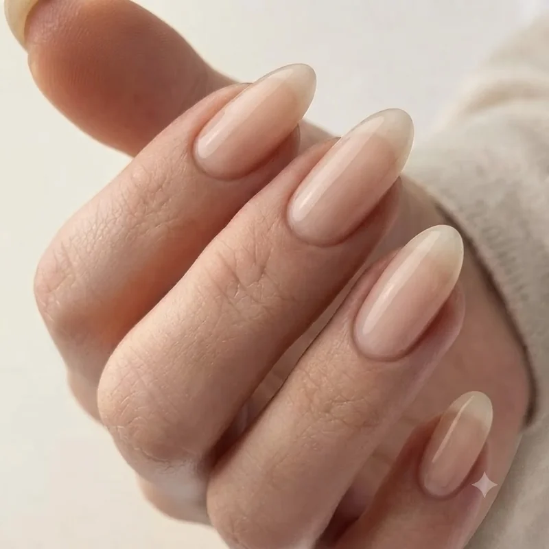 Finished clean seamless gradient ombre dip nail set showing what a successful smudge-free blend looks like close up
