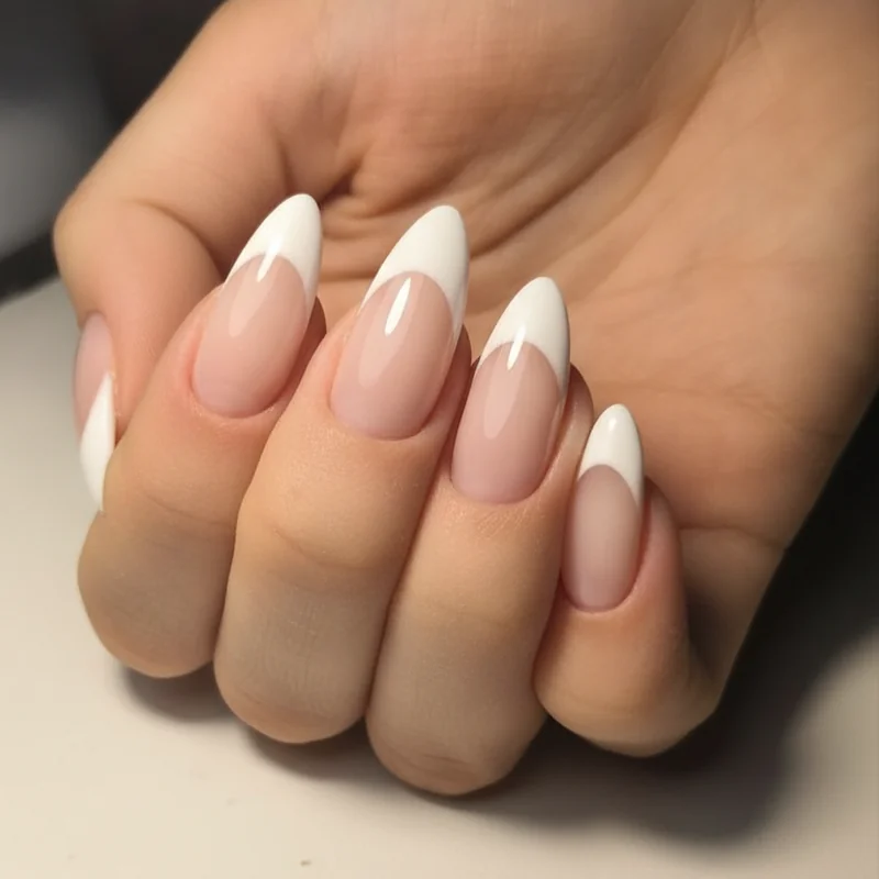 Milky French tip 2026 soft translucent creamy white base quiet luxury clean girl aesthetic high gloss gel topcoat finish