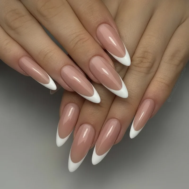 How to do reverse french manicure at home showing nail guide stickers liner brush and tape methods for clean arc cuticle line