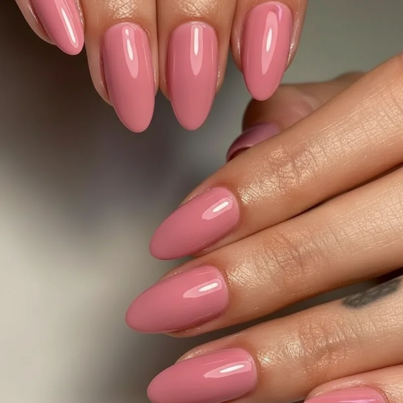 Gel polish and regular polish side-by-side comparison showing colour shift after UV LED curing on medium warm skin tone