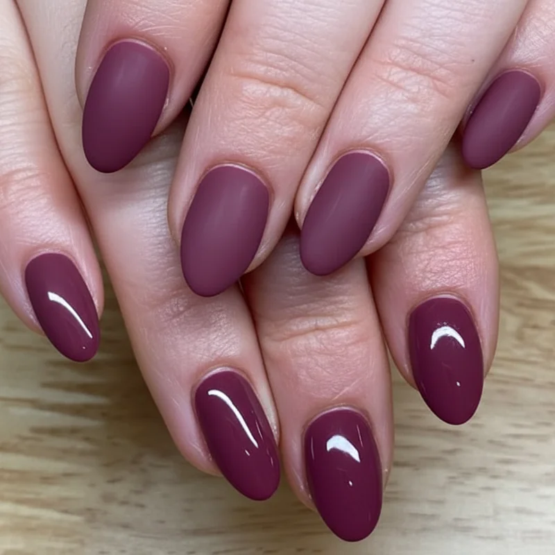 Matte glossy and chrome gel finish comparison on fair medium and deep skin tones showing how finish type affects colour appearance and radiance
