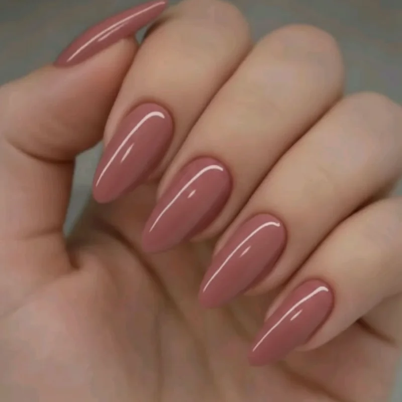 Office-appropriate dark feminine nails in sheer bordeaux and charcoal oval  goth nail ideas that actually work in professional settings