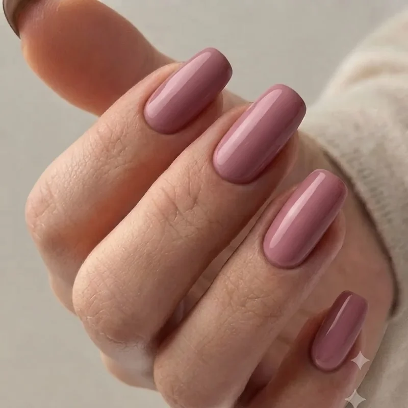 90s nail trends squoval nail shape with softened corners at short length