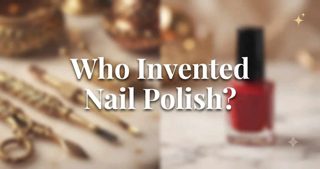 Who invented nail polish history timeline from ancient gold manicure tools to modern red enamel bottle