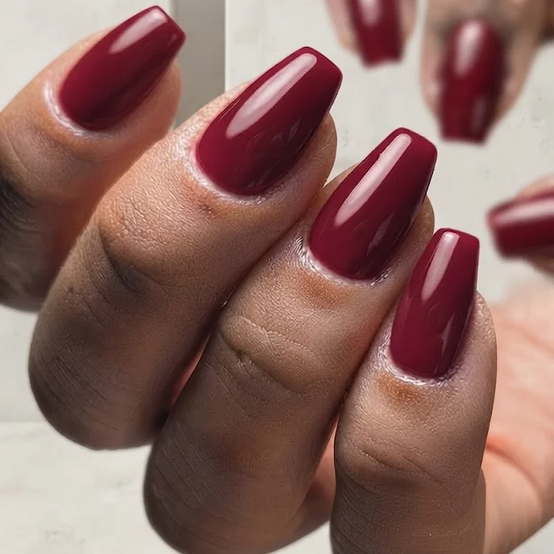 Glossy durable hoco nails with high shine finish built for a long-lasting manicure