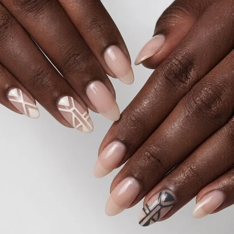Light blue cat eye hoco nails with icy shimmer finish in almond shape
