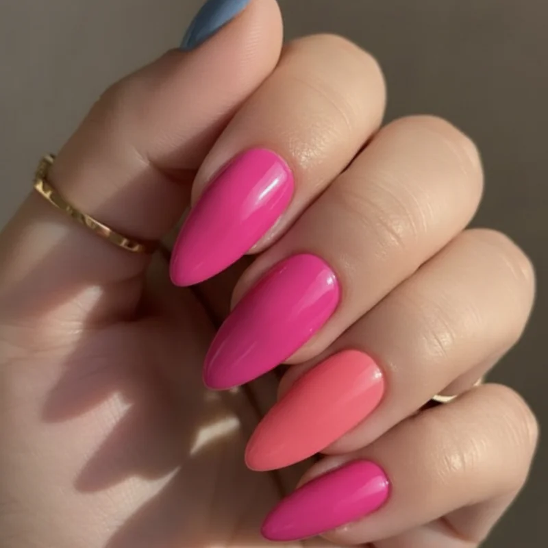 Best hot pink nail polishes for summer 2026 featuring OPI and Essie top shades flatlay comparison showing colour differences