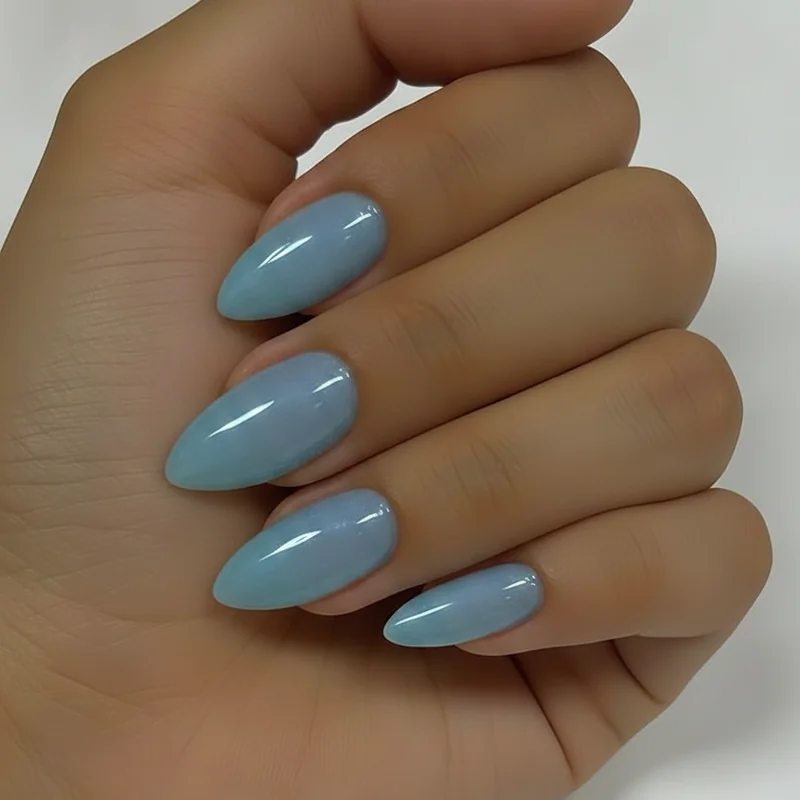 4th of july nail colors 2026 featuring sky blue glazed manicure finish