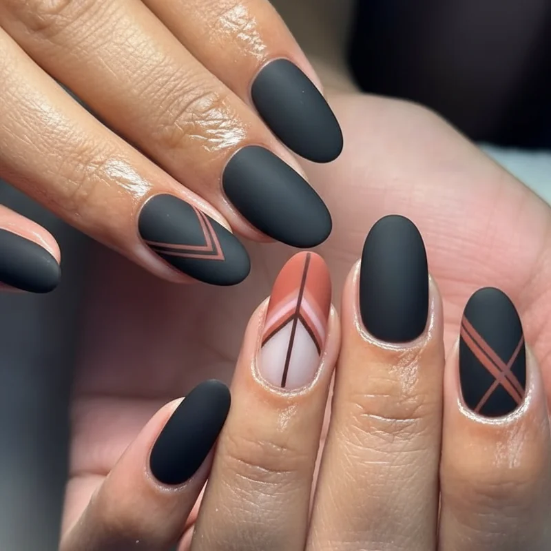 Salon communication guide for masc nails showing shape finish and colour vocabulary with reference image approach for WLW appointments