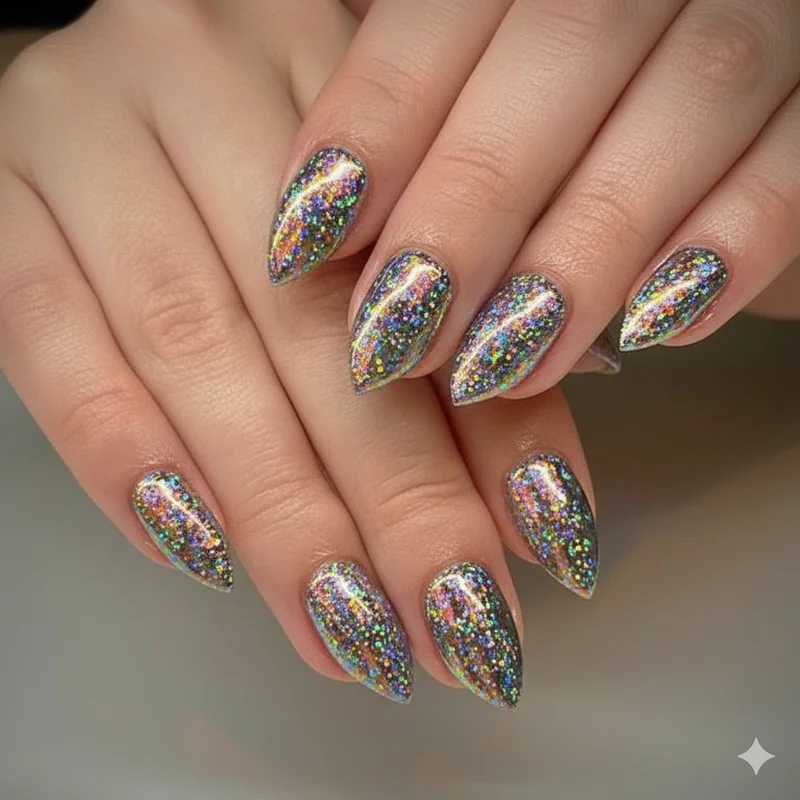 DIY pride french tip nail technique showing French tip guide stencil and gel liner brush method for clean rainbow tip lines