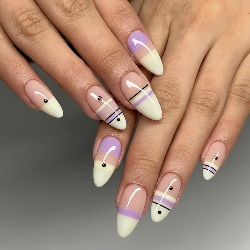 Single colour enby nail designs showing all over yellow purple white and black manicures in matte and satin finishes for minimalist nonbinary pride