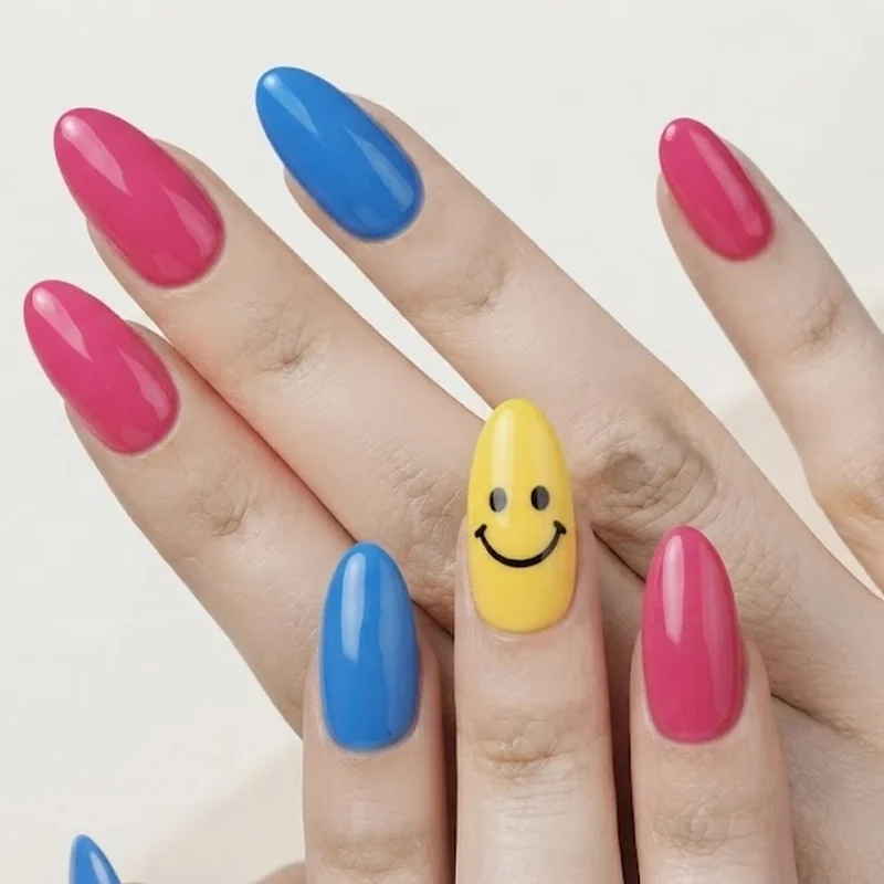 Infographic comparing lollapalooza nails shapes: short almond, short squoval, medium almond, and coffin durability