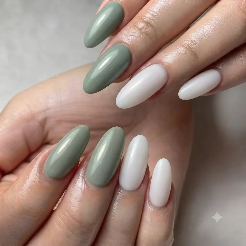 Matte versus glossy one color nails side by side, solid shade finish comparison