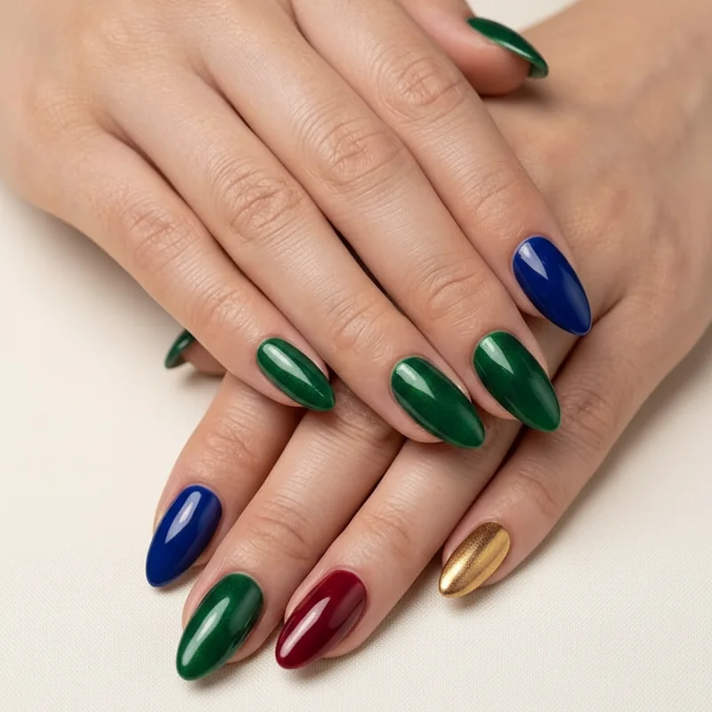 Celebrity mismatched nail sets decoded showing colour story concept behind each curated tonal palette and design choice