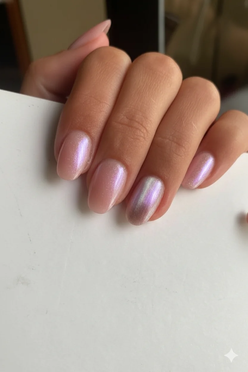 Mothers Day 2026 photo ready manicure flat lay showing glazed cat eye finish coffee cup spring flowers brunch table setting