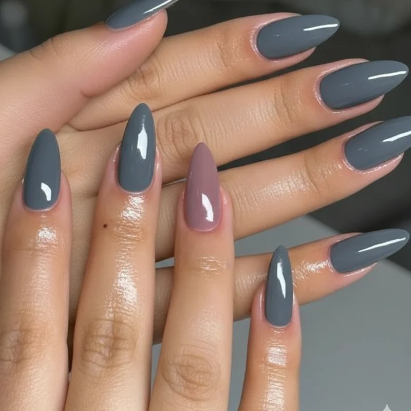 Ash brown cool brunette nail color options slate mauve deep teal dusty berry taupe nude for cool toned nails