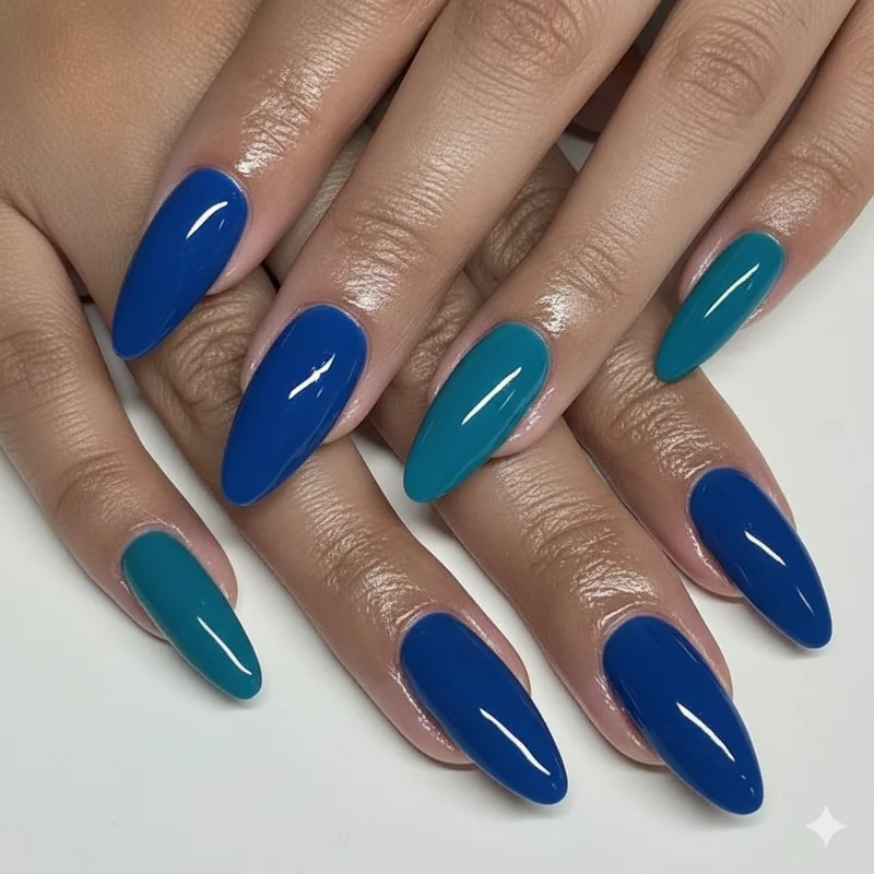 Nail colors for brunettes with blue eyes cobalt teal deep berry sapphire navy polish shades complementing both