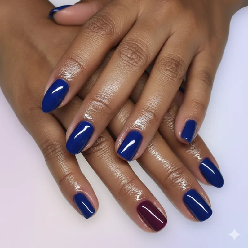 Dark chocolate espresso brunette nail color ideas sapphire blue plum deep red oxblood high contrast nail picks