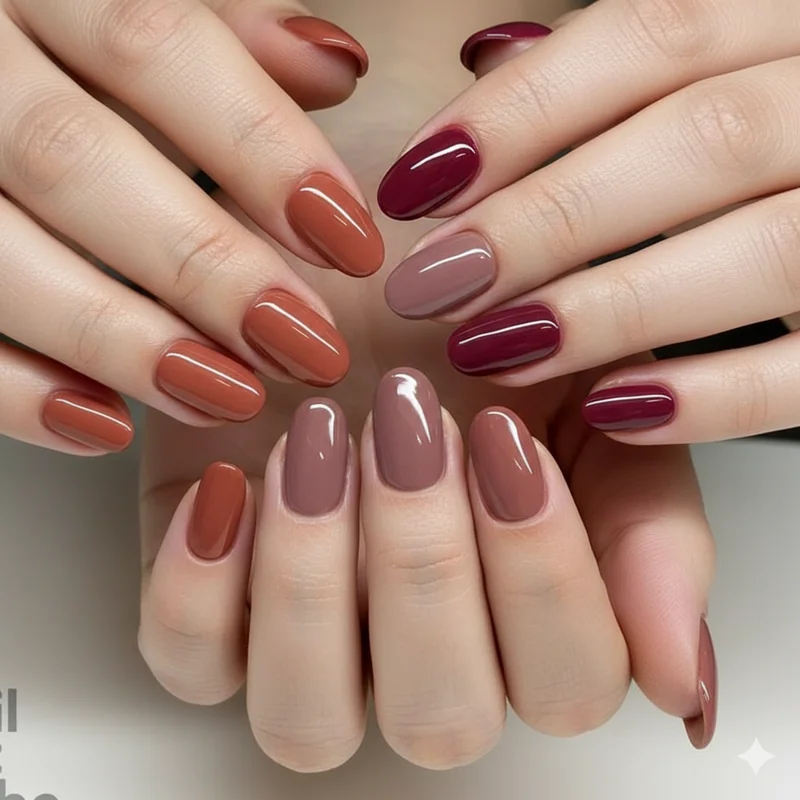 Warm neutral and cool olive skin undertone comparison showing three hand swatches with different nail polish shade results