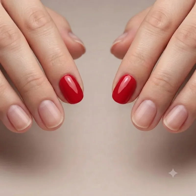 Nail designs for kids comparison showing press-on nails and polish side by side on small child-size fingernails