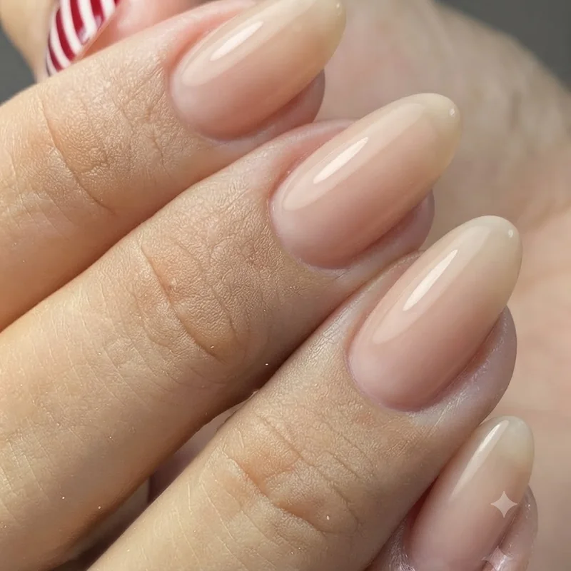 Nail designs for men with clean buffed natural nails and a sheer nude polish finish
