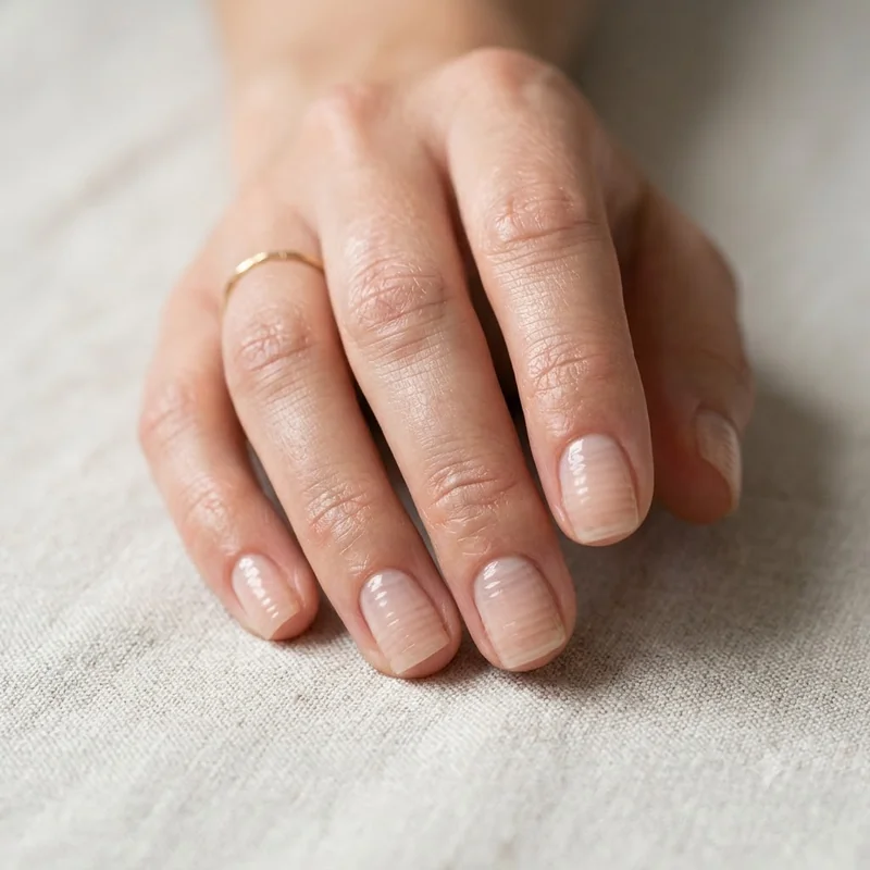 Labeled infographic separating horizontal ridges on nails from vertical ridges, washboard nails, and a white transverse line