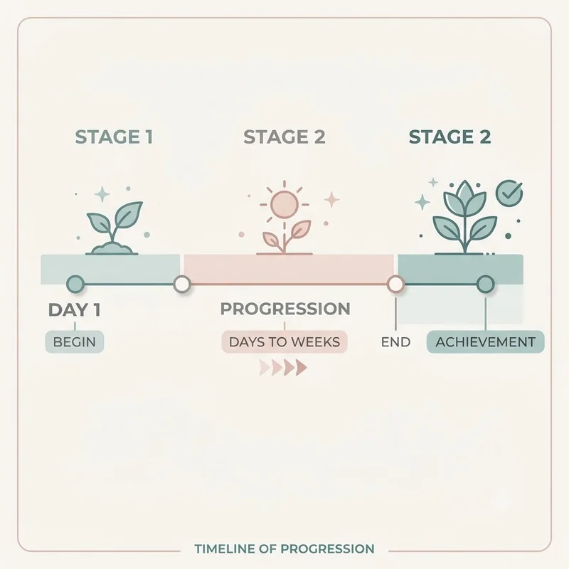 How ingrown toenails progress from stage 1 to stage 2 over days to weeks, shown on a simple timeline strip infographic guide
