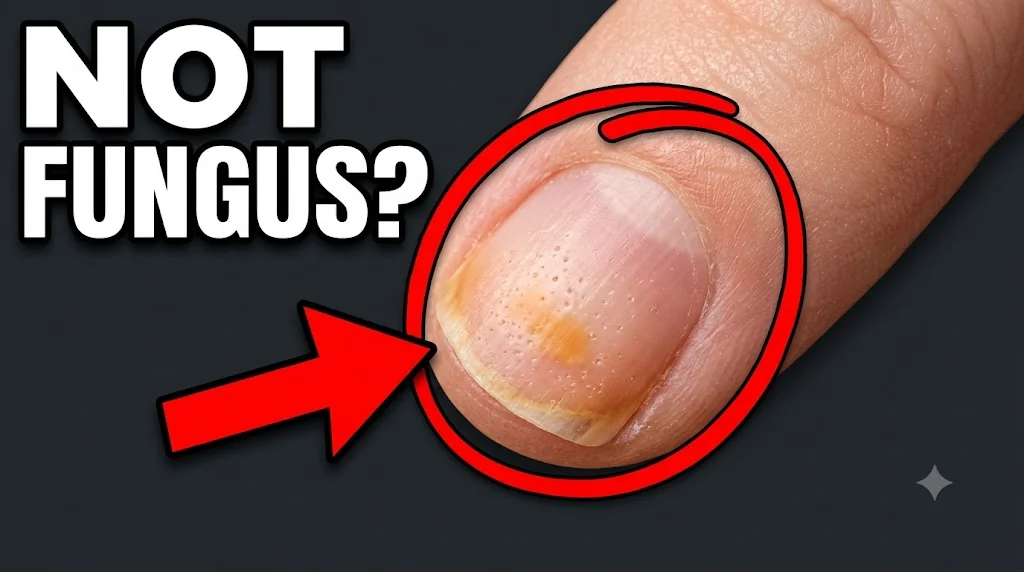 Nail psoriasis vs fungus guide with healthy short natural nails on soft linen, showing how to tell the two conditions apart