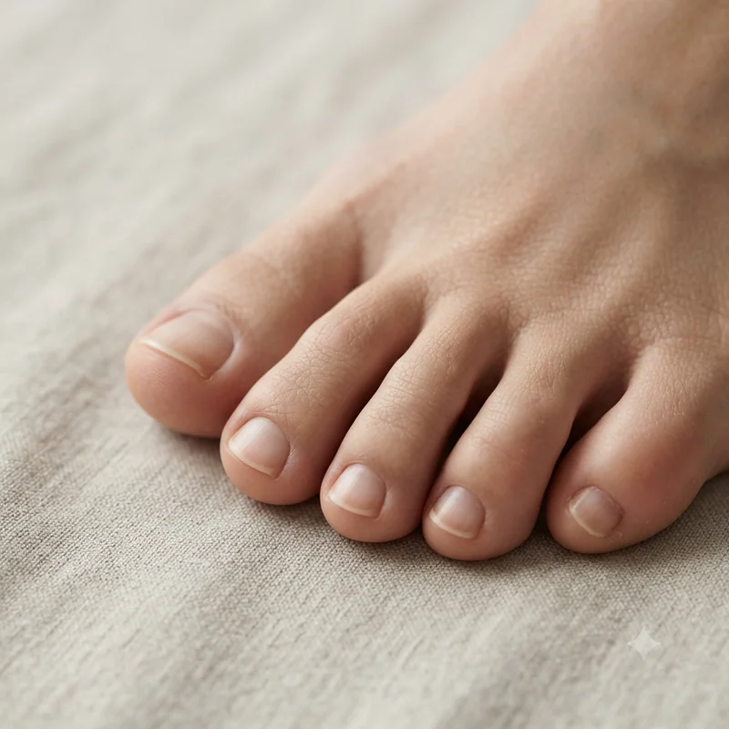 Bare healthy toenails on linen in soft light, a calm visual for readers asking whether pantry remedies work for nail fungus