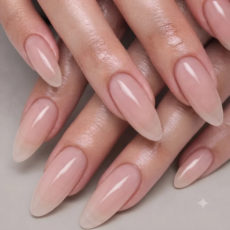 Oval nail shape 2026 in an elongating natural finish, a dependable manicure choice