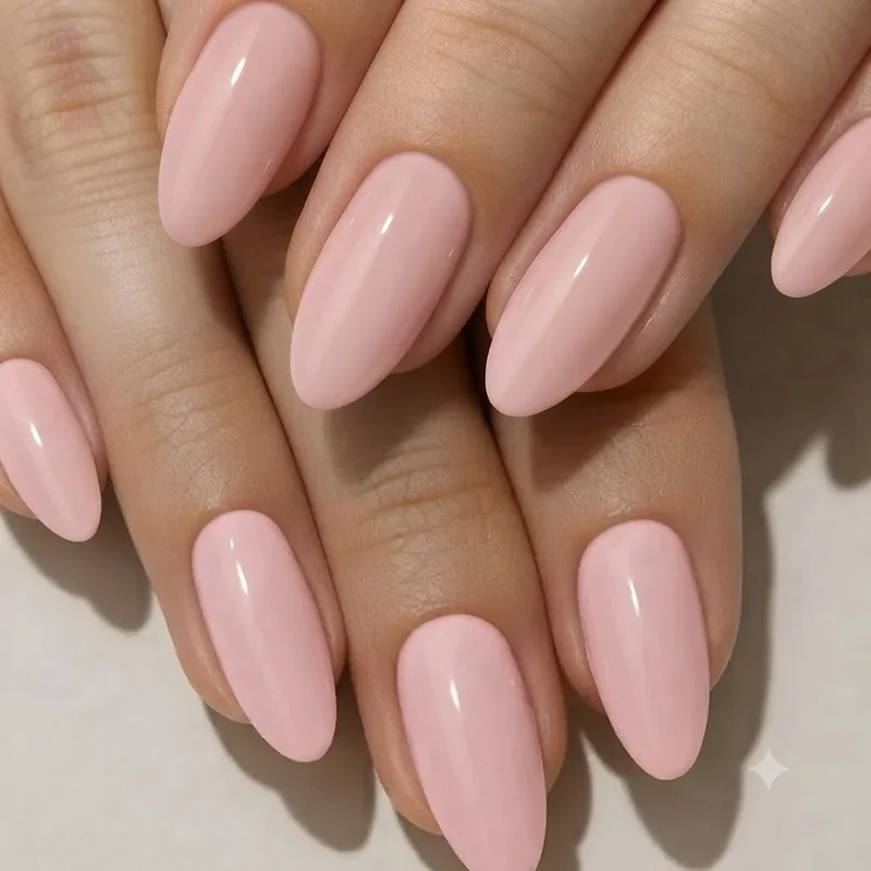 Hand comparison showing how nail bed width guides which manicure shape to choose