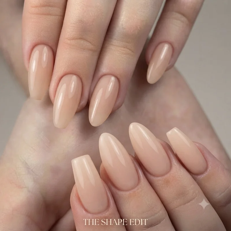 Square nails styled on a wider nail bed showing a flattering short proportion for 2026