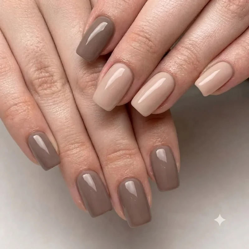 Square nails corner comparison showing sharp 90 degree edge versus softened squoval corner